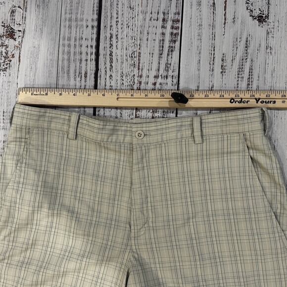 Nike Golf Fit Dry Plaid Shorts Men’s 34 Beige Blue 7” Inseam - Picture 3 of 6